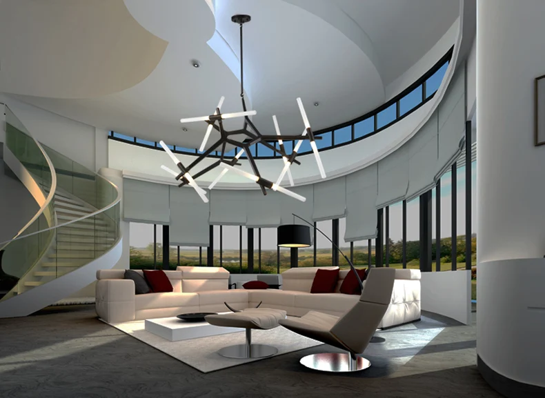 Villa tree branch lamp  Post modern designer Nordic led chandelier tree fork restaurant chandelier villa tree fork Chandelier