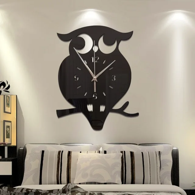 

DIY Mirror Owl Wall Clock Gold Living Room Bedroom Children's Room Wall Clocks Home Decor Horloge Industrial Decor BB50WC