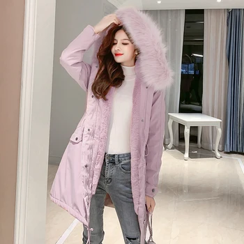 

To film a new feather cotton-padded jacket female han edition in long loose waist cotton-padded clothes sent to overcome windbre