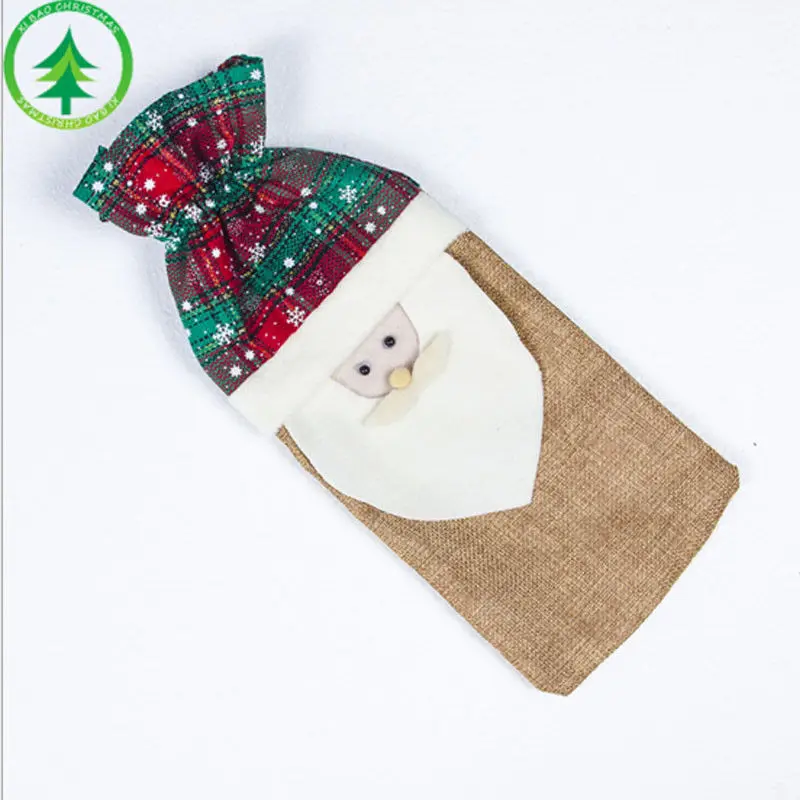 Santa Claus Сказочный Рождественский чехол для бутылки вина сумка милая сумка Санта набор стол декор для ужина подарочные сумки - Цвет: Santa Claus