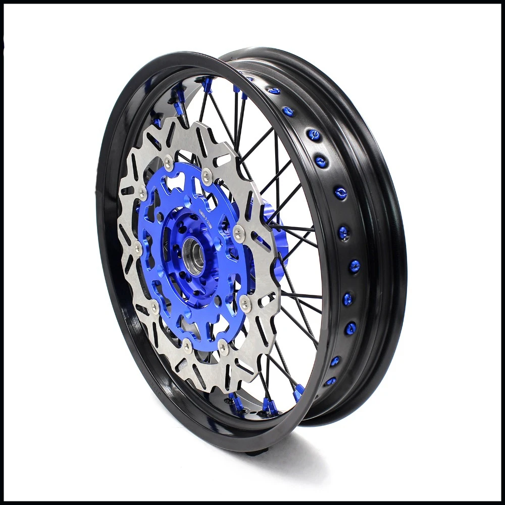 3 5/5 0 полный мотоцикл колеса диски набор для YAMAHA WR250F 2001 2017 WR450F 2003 Supermotard синий диск