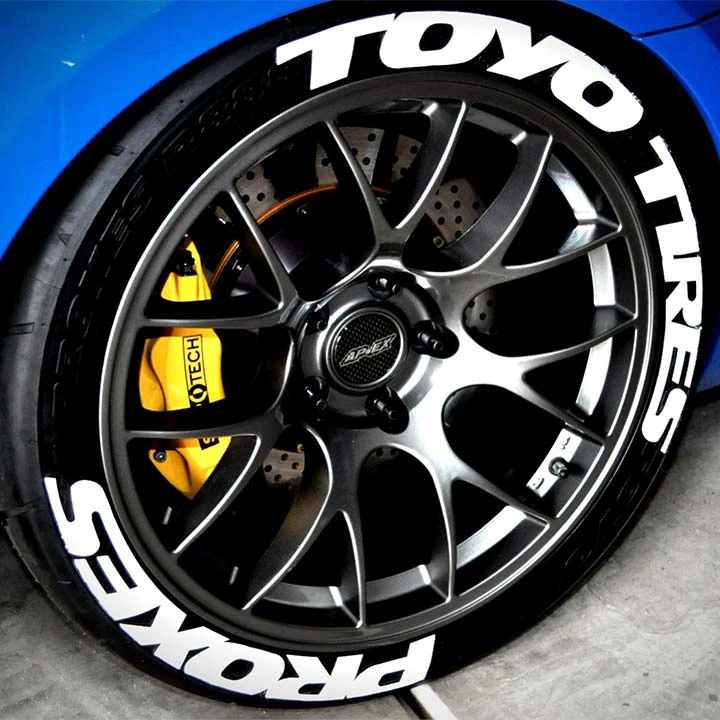  Car Tire Sticker Universal 3D Logo Auto Motorcycle Tire Letter Stickers Personalized Car Styling Wh