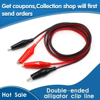 

1meter Double Red and Black Clips Crocodile Cable Alligator Jumper Wire Test Leads