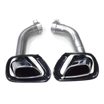 

Modified Car Rear Stainless Steel Exhaust tip with covers Square Mouth tailpipe fit for 2008-2013 BMW X5 E70 Muffler Tips