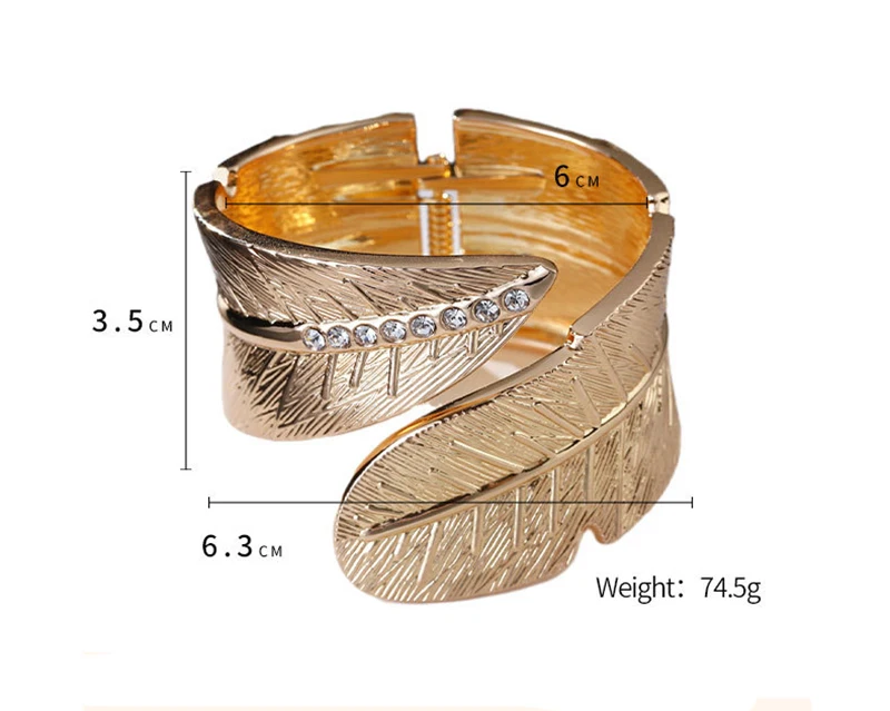 Bangles Leaves Crystal Jewelry Gold Color Womens Charm Bangle Bracelet For Gift New Fashion cuff bracelets bangle bracelet crystal bracelets