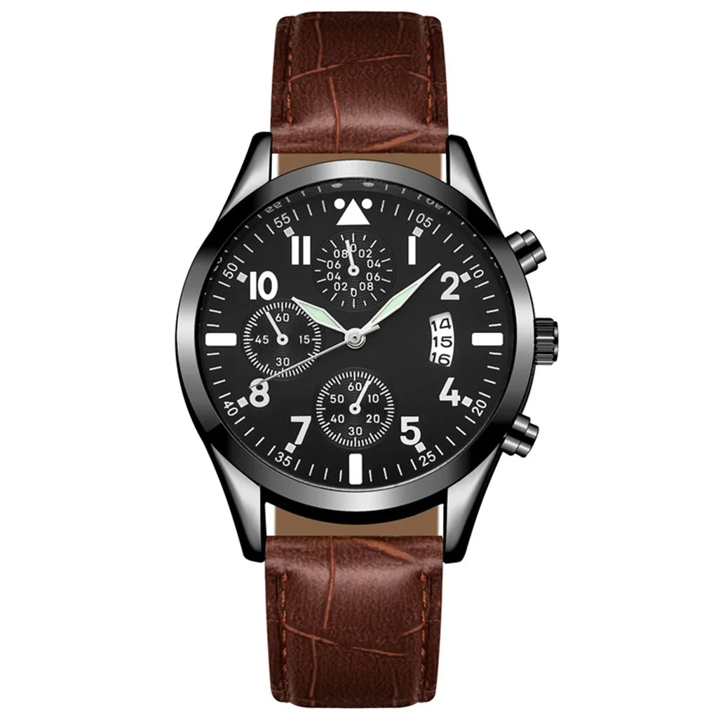 2021 Men Watch Popular Men Leather Watch With Calendar Function Plus Luminous Function Watch Mature Men Business Watch Relogio