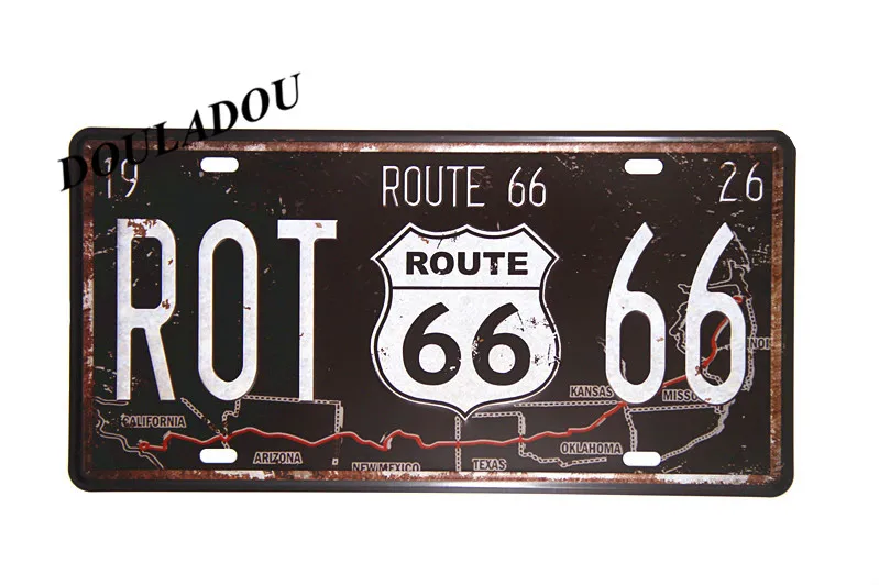 [Douladou] винтажная металлическая жестяная вывеска для паба, бара, ROUTE 66, газовая Ретро картина, настенная тарелка, украшение плаката 30x15 см - Цвет: 3