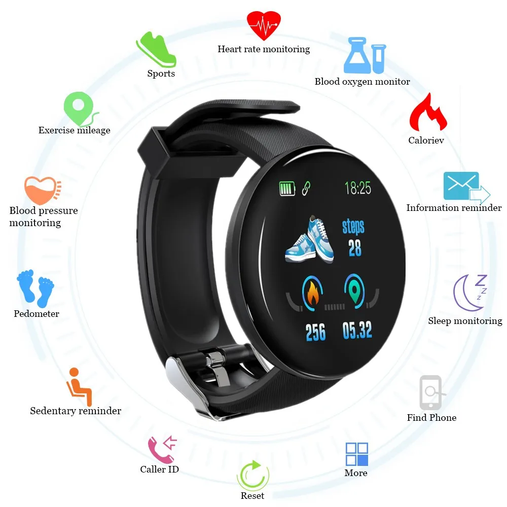  2019 Bluetooth Smart Watch Men Blood Pressure Round Smartwatch Women Watch Waterproof Sport Tracker - 4000188564188