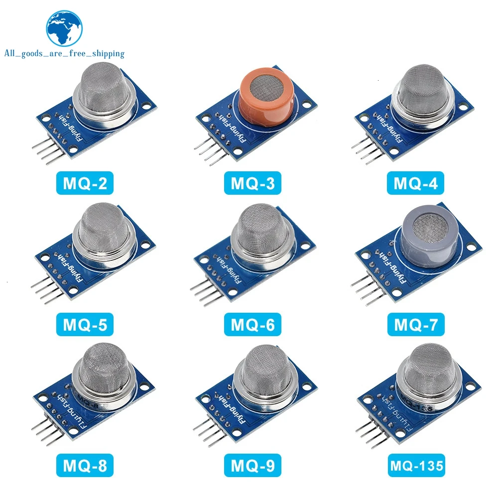 9 ШТ./1 Лот Газоанализаторы Модуль Датчика MQ 2 3 4 5 6 7 8 135 Датчик Газа Starter Kit|detection