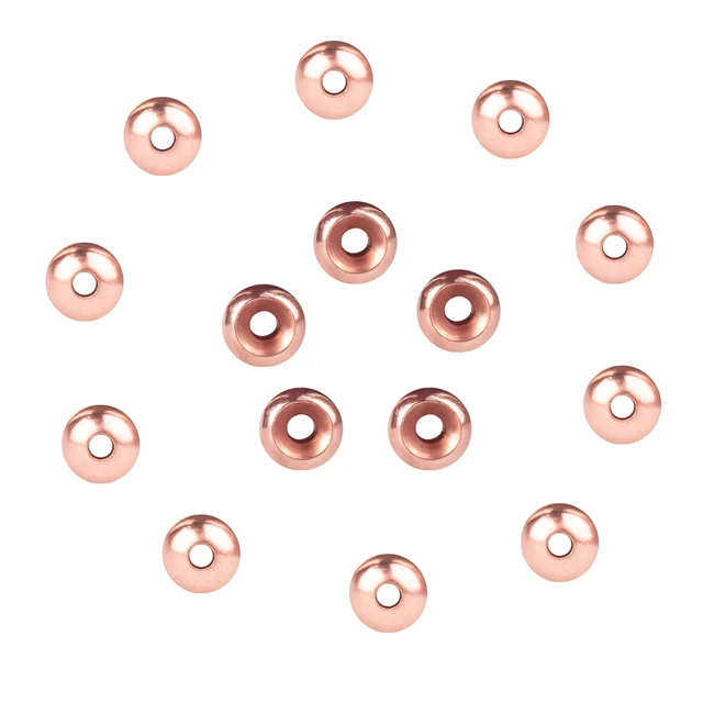 MUUNN 200pcs 3.8-6.4mm Fly Tying Countersunk Tungsten Beads ,Four Colors Nymph Flies Head electroplateshing Accessory Electropla COPPER