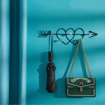 

Door Entrance Wall Hanging Hook Iron Wall Mounted Hooks Keys Coat Bags Hat Scarf Umbrella Rack Home Decoration Wall Art Holder