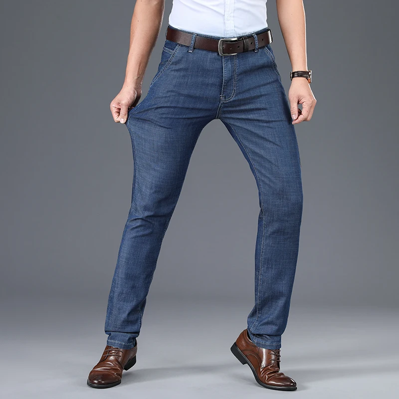 

Business Men's Jeans Slim Fit Pants Classic 2020 Jeans Male Denim Jeans Designer Trousers Casual skinny Straight Elasticity Pan