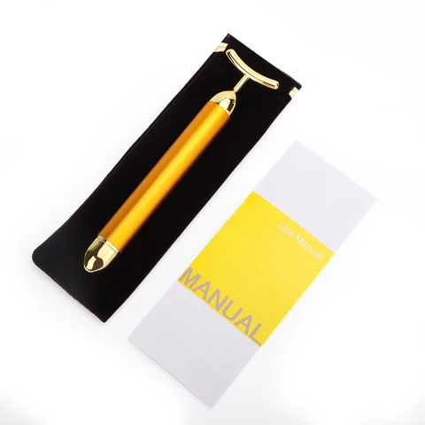 Facial Beauty Bar Energy 24k Gold Vibration Face-lift Tightening Massage Bar Anti Wrinkle Slimming Stick Face Care Tools