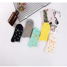 5 пар/партия зимние модные детские леггинсы с героями мультфильмов милые животное утка короткие Для женщин носки Женская Kawaii для девочек подростков Повседневное хлопковые носки длиной до щиколотки веселое Harajuku носки