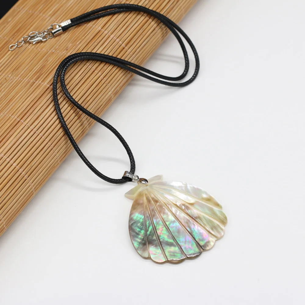 Waterfall Bib Mother Of Pearl Shell Multistrand Cord Necklace - Helia Beer  Co