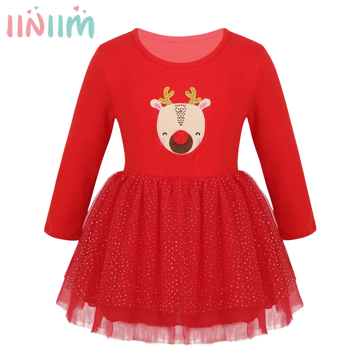 Toddler Infantil Baby Girls Dress Xmas Costume Long Sleeve Lovely Elk