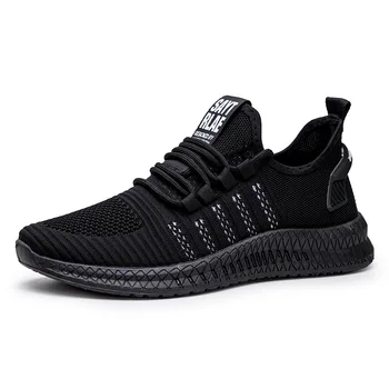 

Breathable Fashion Sneakers Men Shoes Casual Flyknit Lace-up Hard-Wearing Comfortable Walking Sneakers Zapatos De Hombre 2020
