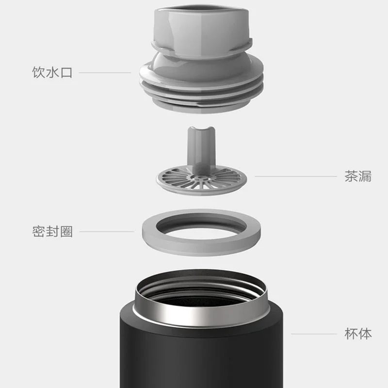 Термос Xiaomi Mijia 2 чашки Вакуумная чашка из нержавеющей стали 480 мл портативная чашка для воды с холодным замком эластичная сменная бутылка