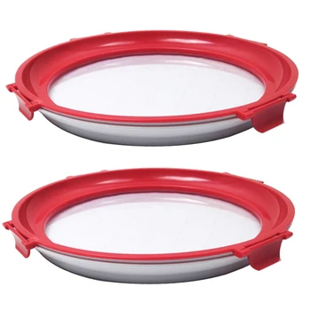 

Food Preservation Tray - Reusable Vacuum Seal Containers with Lids - Plastic - Keep Food Fresh- Round,2Pcs