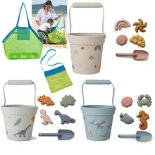 Jouets de bain pour enfants, 6 pièces, Kit de jouets de plage, bébé d'été, outil de creusement de sable, seau de plage, jouets en caoutchouc, moule de sable, ensembles d'outils pour enfants