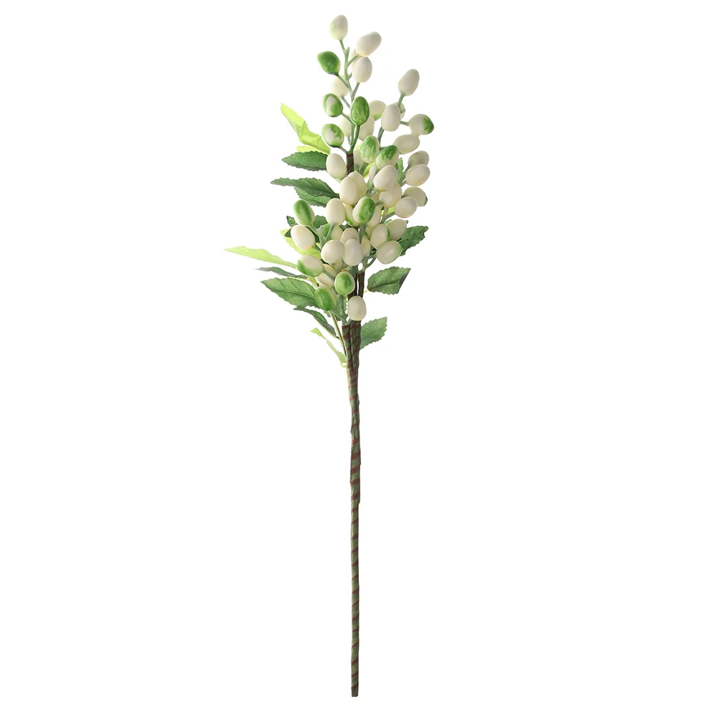 39cm Fake Olive Fruit Bean Branch Flowers For Christmas Artificial Plant Berry Flowers For Wedding Home Room Wall Decoration
