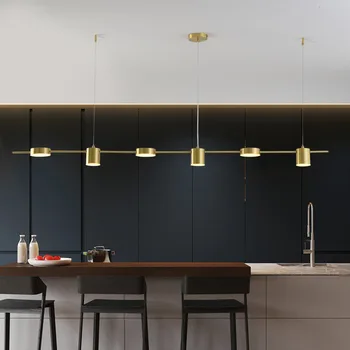 

Geometric line pendant lamps restaurant Nordic post-modern designer long table dining room light luxury LED pendant light
