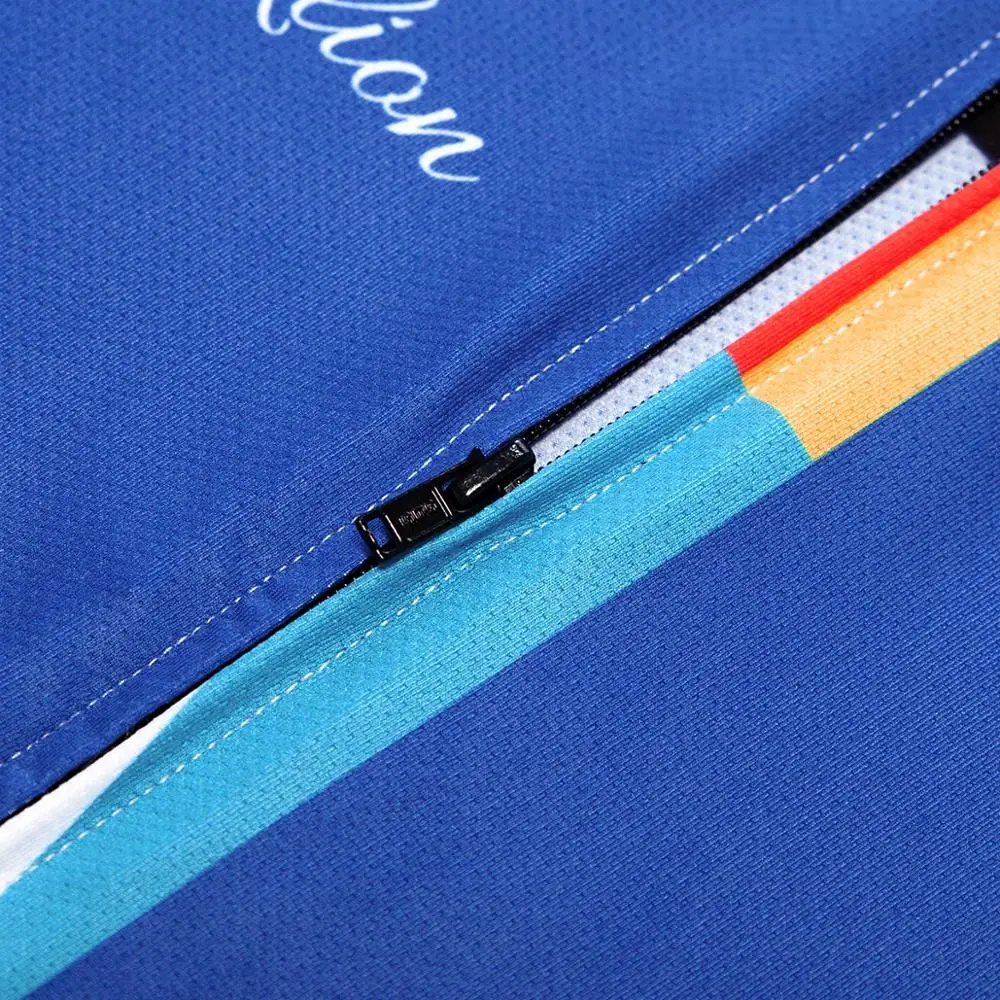 Geeklion Blue Rainbow Aero Fit Cycling Wear Short Sleeves Bike Summer Jersey Ciclismo Bicycle Maillot 3