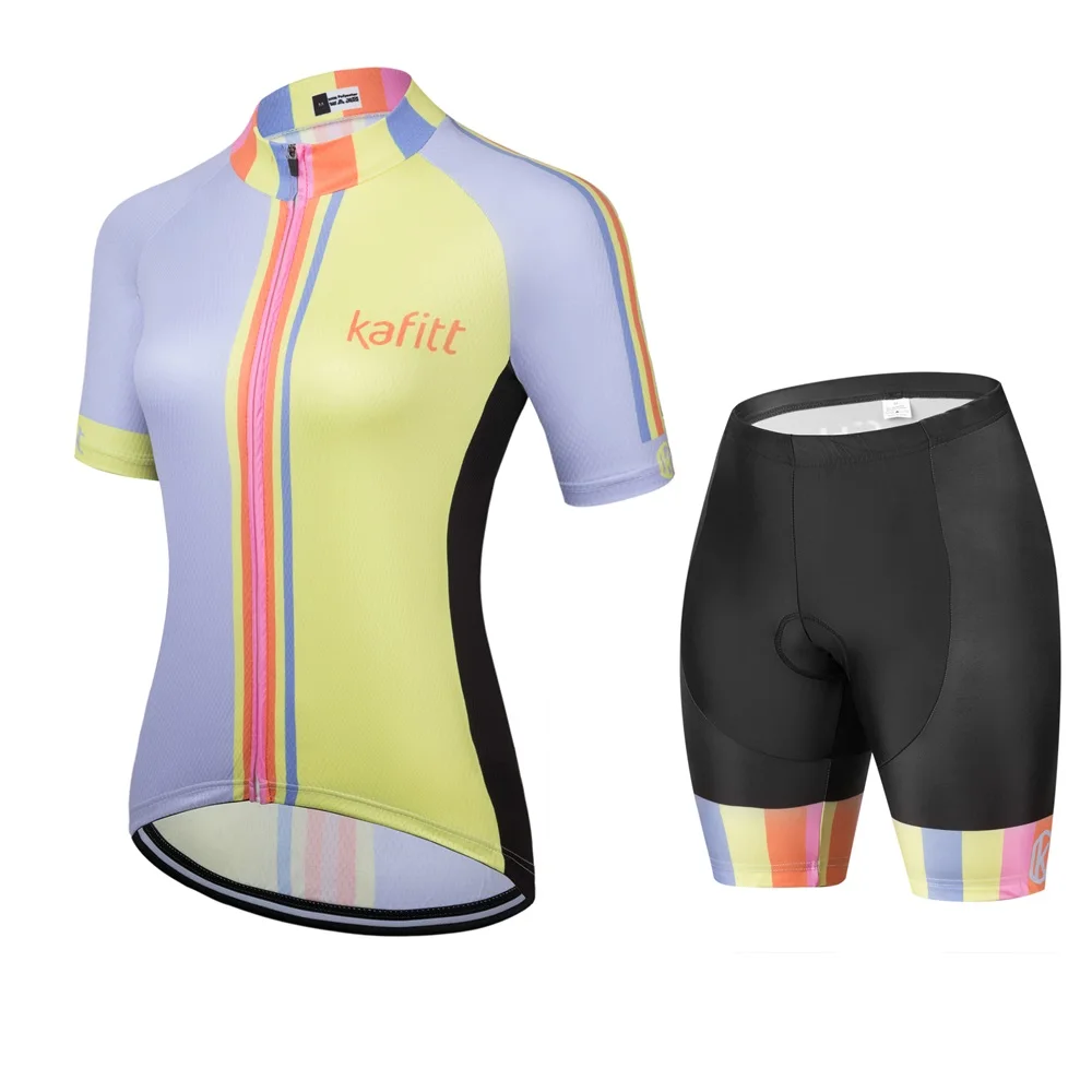 Women's Cycling Clothing Set Bike Bicycle Short Sleeve Jersey Shorts Quick Dry 