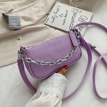 

Fashion Leather Shoulder Handbag Women Chain Messenger Bag Wide Strap Shoulder Bag Chic Crossbody Handbags Ladies Clutch Purse