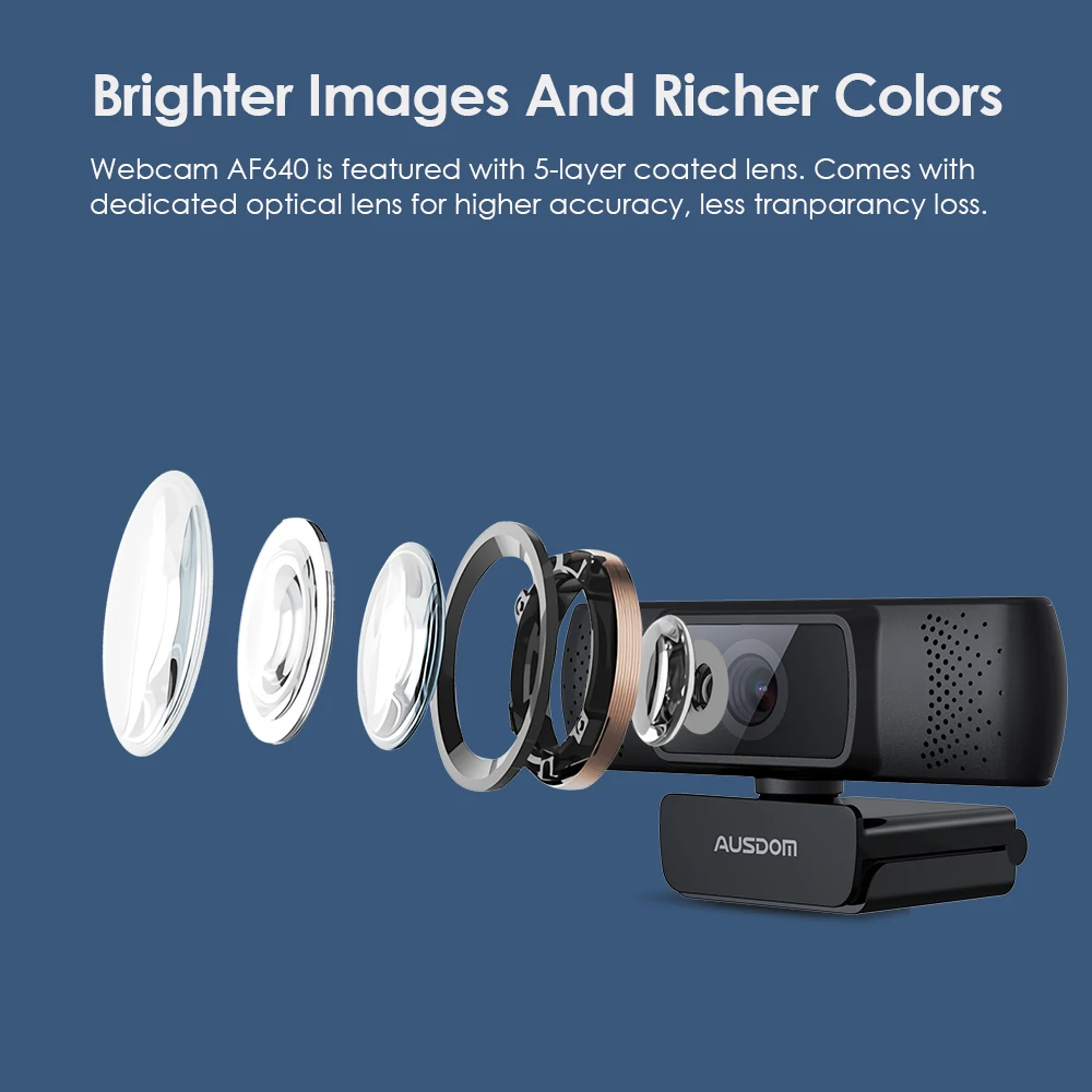 AUSDOM AF640 Full HD 1080P Webcam Auto Focus with Noise