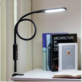 

Long Arm Table Lamp Clip Office Led Desk Lamp Remote Control Eye-Protected Lamp For Bedroom Led Light 5-Level Brightness&Color