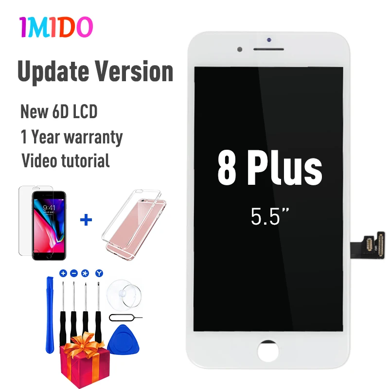 White for 8 Plus Полный ЖК-экран для iPhone 7 8 Plus, OEM дисплей, полная сборка, дигитайзер, замена с 3D сенсорным экраном, протестирован без битых пикселей - Цвет: White for 8 Plus