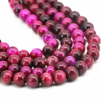 

Natural Stone rose red tiger eye Round Loose Spacer Beads For Jewelry Making Diy Earring Bracelet 4/6/8/10/12mm Strand 15''