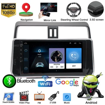 

Autoradio Multimedia Player For Toyota Prado 2018 2 Din Android 9.1 1+16G Car Radio 10" HD Touch Screen Auto Audio Car Stereo