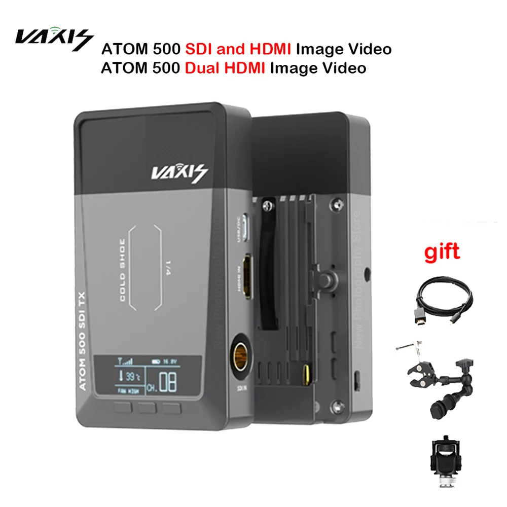 

Vaxis ATOM 500 SDI 500ft Dual HDMI Basic Kit Image Video Wireless Transmission System Transmitter Receiver 1080P HD SDI-HDMI