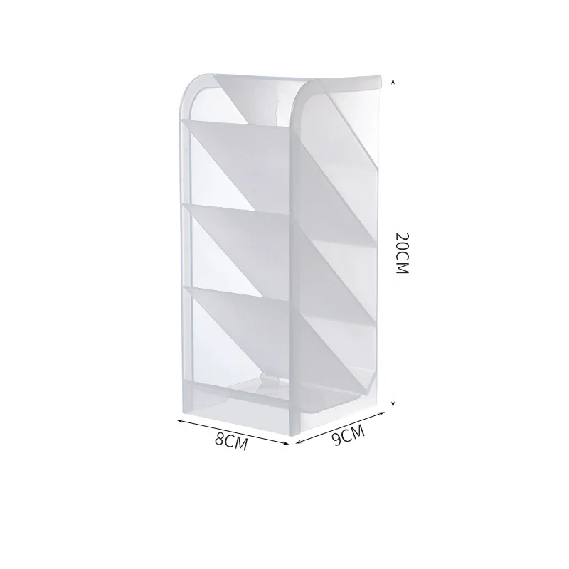 2 Multi-function 4 Grid Desktop Pen Holder Office School Storage Case Clear White Black Plastic Box Desk Pen Pencil Organizer - Цвет: 2