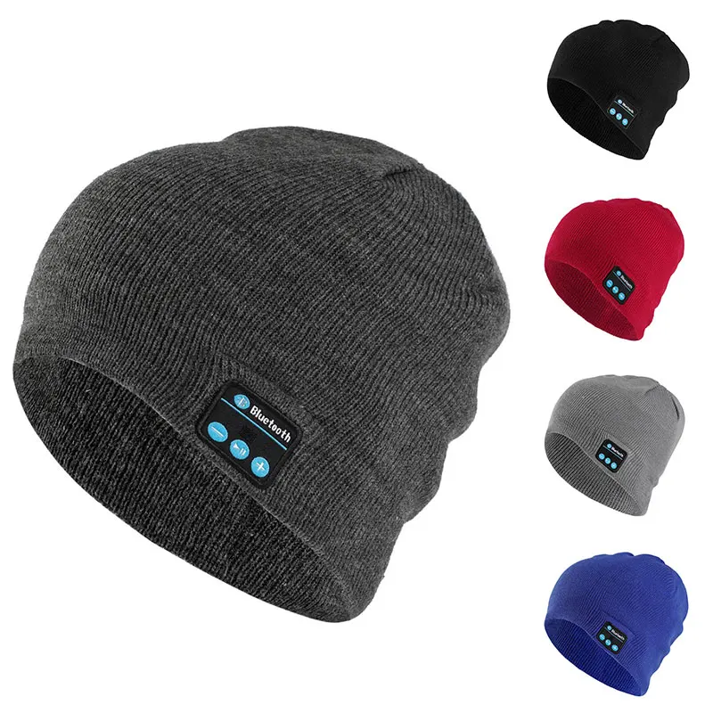 

Bluetooth Music Headset Beanie Built-in Stereo Speaker Knitted Hat for Men Women Running Cap Outdoor Sports TC21