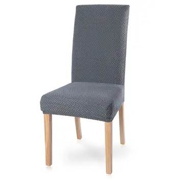 

1/2/4/6Pcs Grey Chair Cover Spandex Jacquard Kitchen Dining Room Chair Slipcover Protector Case for Chair Seat Elastic Stretch