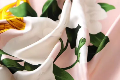 new arrival fashion brand pink flower silk scarf 90*90 cm square shawl twill wrap for women free shipping