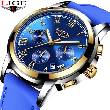 

2020 Ultra Thin Men's Watches LIGE Fashion Military Luxury Sports Quartz Watch Men Silicone Strap Male Clock relogio masculino
