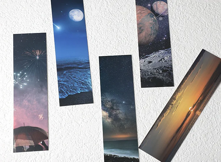 Wandering Stars Series Paper Bookmark Bright Starry Sky Book Holder Message Card Gift Stationery 30 Pcs/Set Bookmarks Stationery Supplies Paper Bookmark