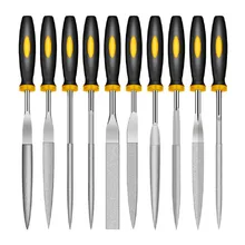 Mini râpe à métaux, ensemble de limes à bois, outils de sculpture sur bois pour râpe en acier, outil de limes à main pour le travail du bois, 140/160/180mm, 10 pièces 