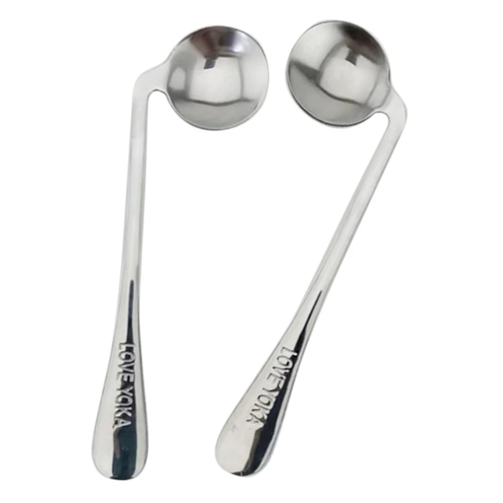2 Pack Stainless Steel Angled Spoon Right Left Handed Eating Curved Spoons Patients Elderly Kids Utensils