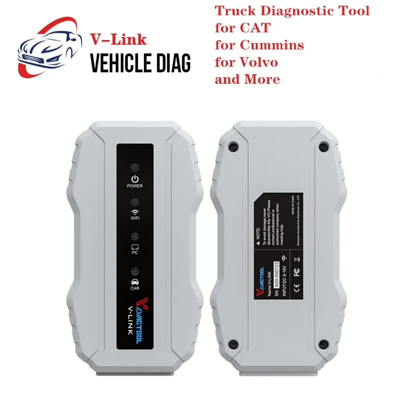 Для VOLVO Truck диагностический сканер VDIAGTOOL V-LINK всех установщиков Wifi сверхмощный OBD2 диагностический инструмент для CAT для Cummins