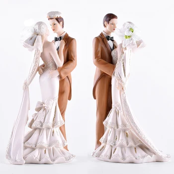 

EUROPEAN RESIN GROOM BRIDE COUPLE ORNAMENTS FENGSHUI WEDDING GIFT FIGURINES DECORATION ART HOME LIVINGROOM TABLE STATUES CRAFTS