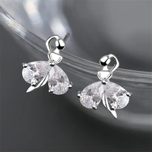 Корейские модные милые романтические серьги-гвоздики из стерлингового серебра 925 пробы, серьги для девочек, женские балетки для девочек, CZ Stones Dancer Ear