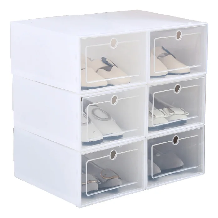 Прозрачный ящик пластиковая коробка для обуви раскладушка дизайн двойной стеллаж для хранения обуви артефакт бытовые контейнеры инструмент XB 66