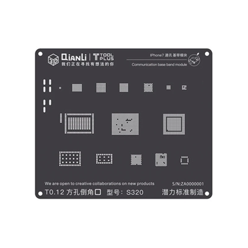 QIANLI 3D Черный Стальной BGA трафарет для iPhone 8 P/8/7 P/7/6SP/6 S/6 P/6/5S модуль связи Базовая пластина для посадки олова - Цвет: For 7 7P