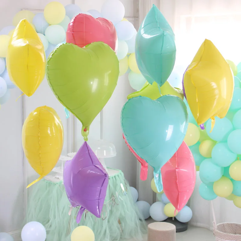 5/10 шт 18 ''Звезда круглой формы в форме сердца Макарон Фольга шарики Baby Shower розового и синего цвета конфеты Макаруны гелий Globos День рождения украшения