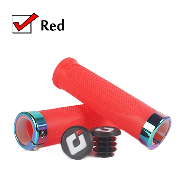 ODI Colored Locking Ring Bike Handlebar Grips MTB Soft-Non Slip Grips Damping Aluminum Alloy Lock Ring Cycling Parts Red